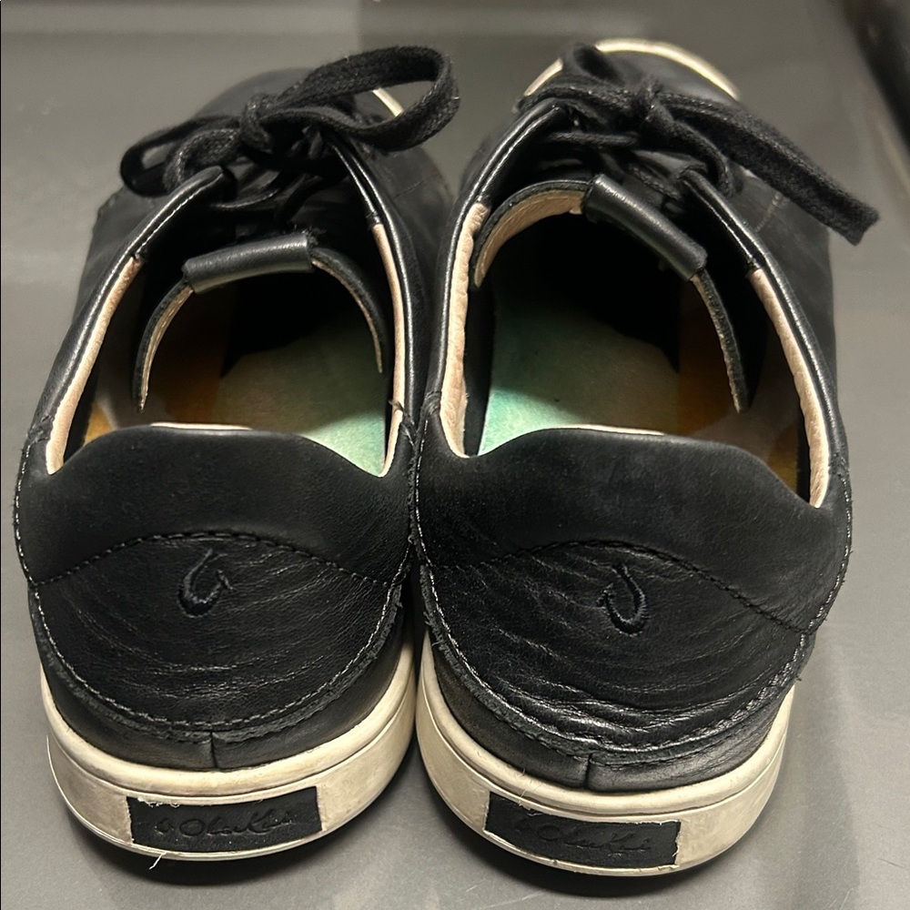 Olukai Black Leather Casual Shoes size 10 - Picture 3 of 4